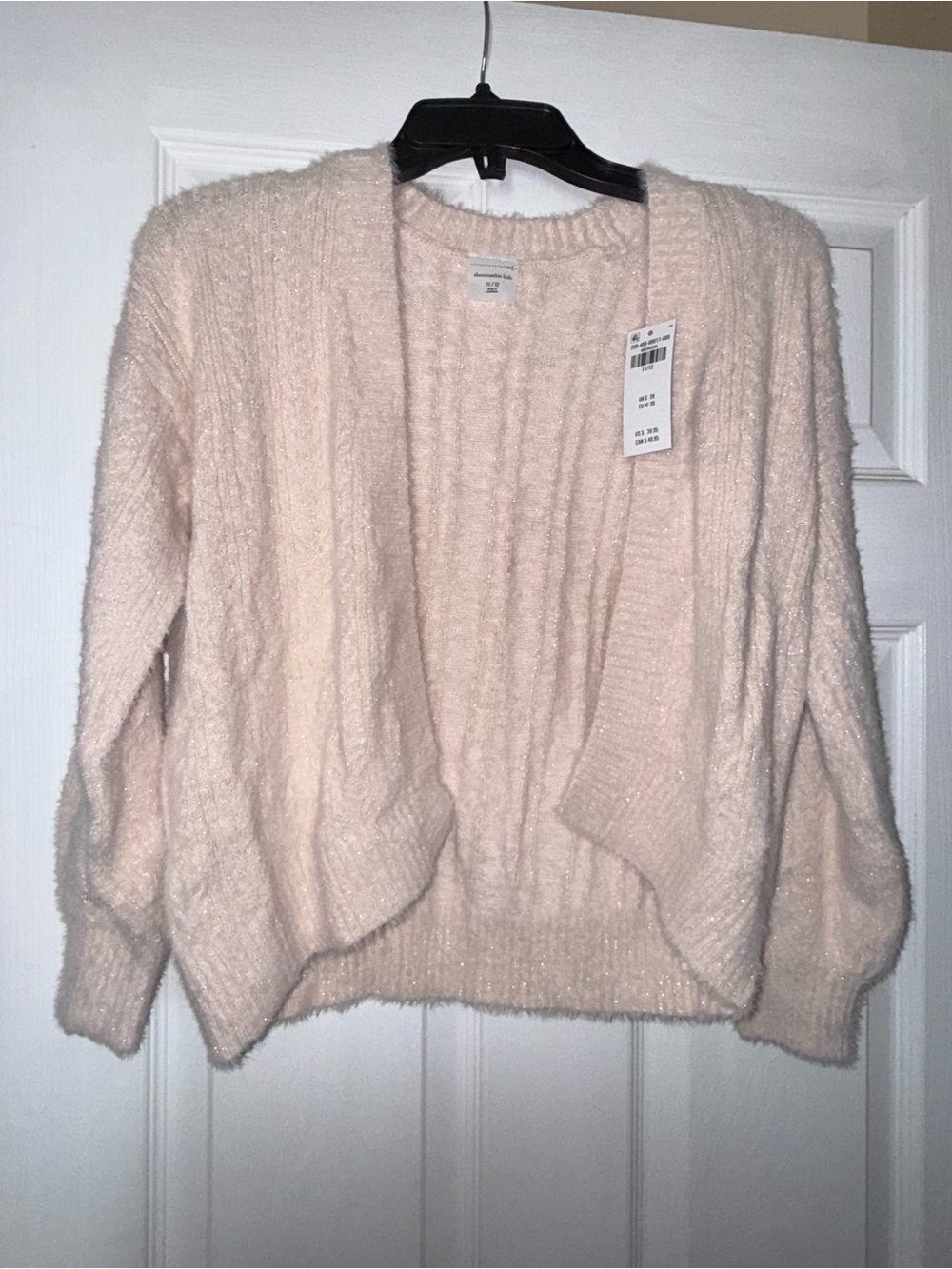 abercrombie kids Cream Open-Front Plush Girl’s Cardigan